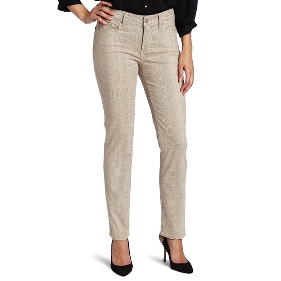 NYDJ Women's Sheri Slim Python Print Jeans - Picture 1 of 7